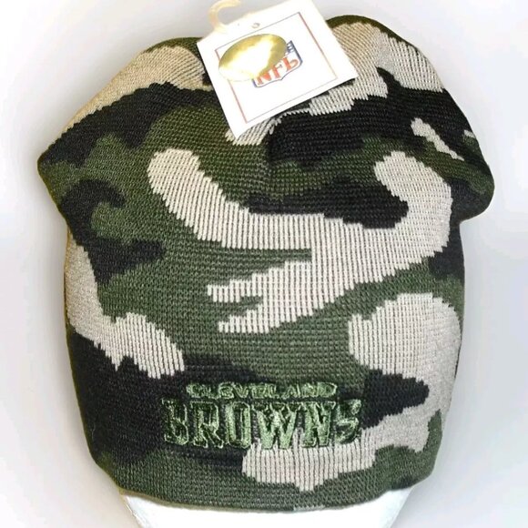 Cleveland Browns Mens Adult Camo Camoflauge Beanie Winter Hat New Nfl - Picture 1 of 2
